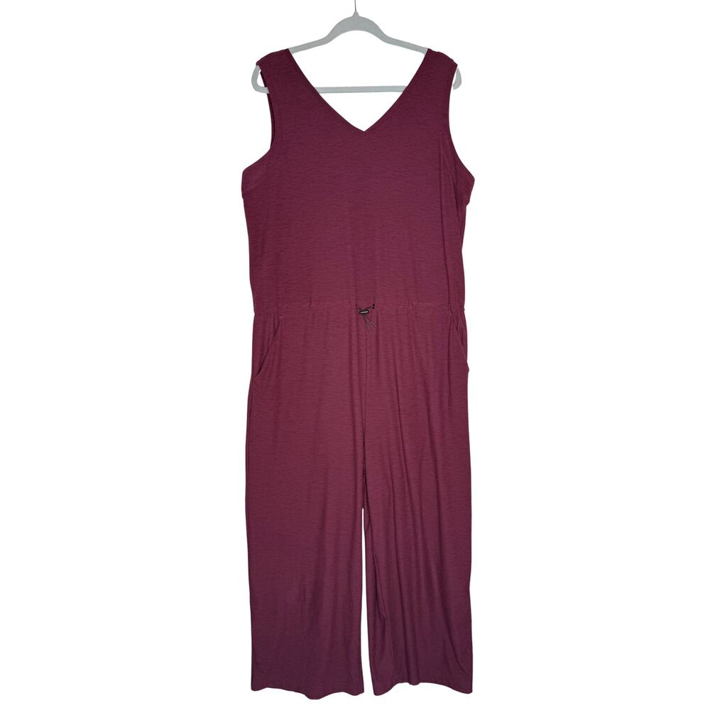 Old Navy Active Sleeveless Jumpsuit Sz Large Burgundy Athleisure Workout Lounge